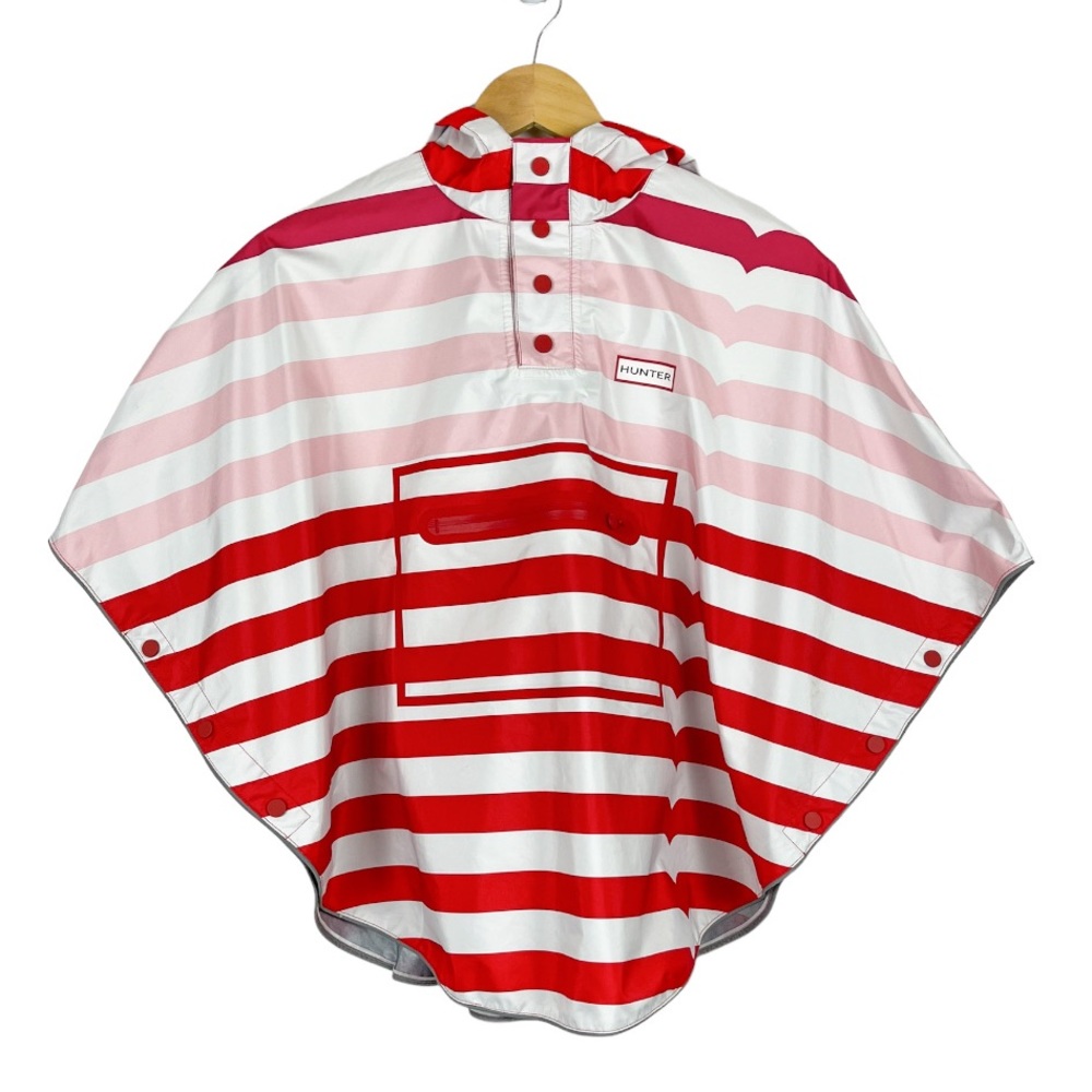 Hunter for Target Rain Poncho Red and Pink Stripe Girls Size XS/Small